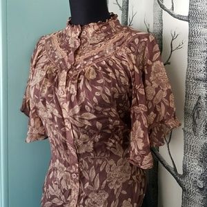 Kimchi & Blue Chiffon Peasant Blouse Anthropologie